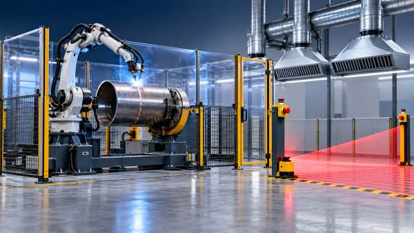 Which welding robot safety features matter in a shared workspace?