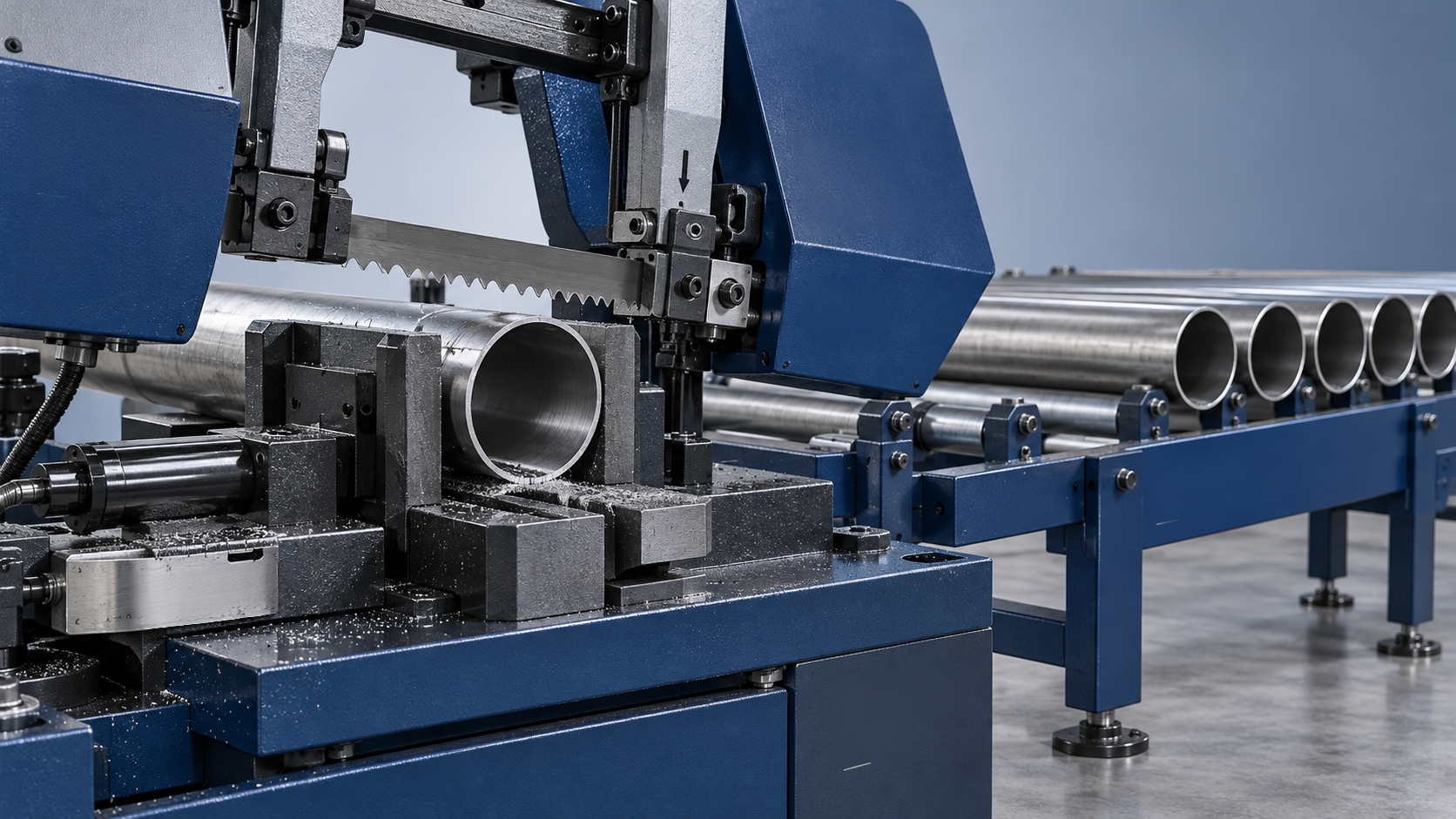 Choosing blade tooth pitch for a band saw machine cutting tubes