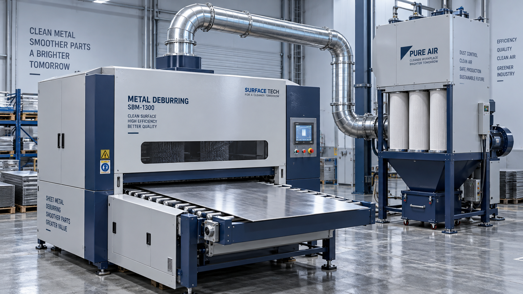 Dust collection requirements for sheet metal deburring equipment
