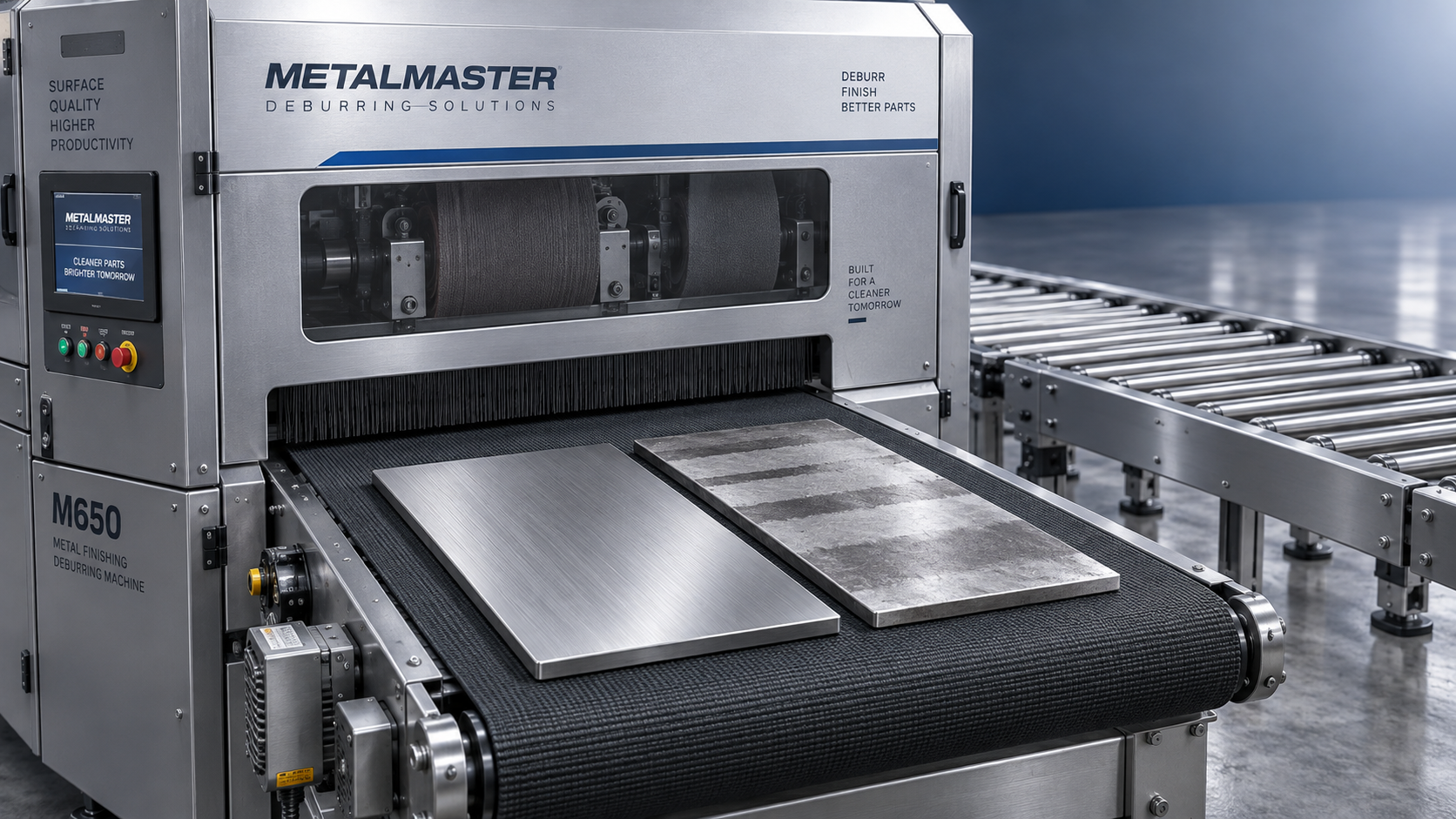 What causes uneven surface finishes in a metal deburring machine?