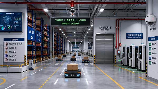 Dark Warehouse Safety Risks: AMR Traffic, Battery Charging, and Fire Response Planning