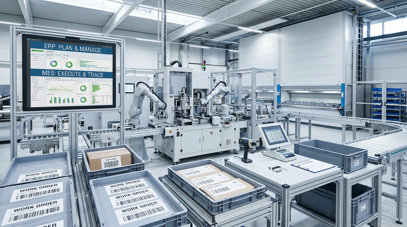 MES in Manufacturing vs ERP: What Each System Controls on the Shop Floor