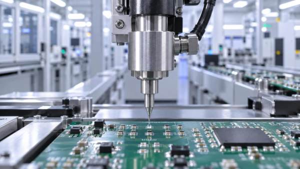 How can adhesive waste be reduced on SMT lines using precision piezoelectric jet valves?
