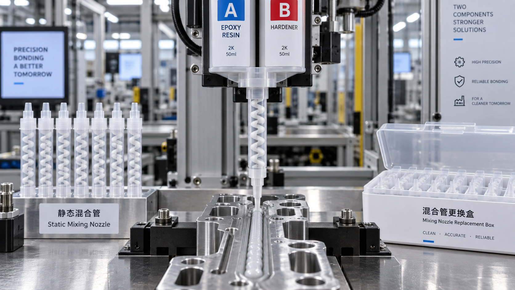 When disposable static mixers reduce cleanup time in 2K dispensing