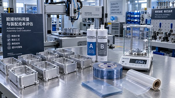 How to compare bonding materials by total cost per assembled part