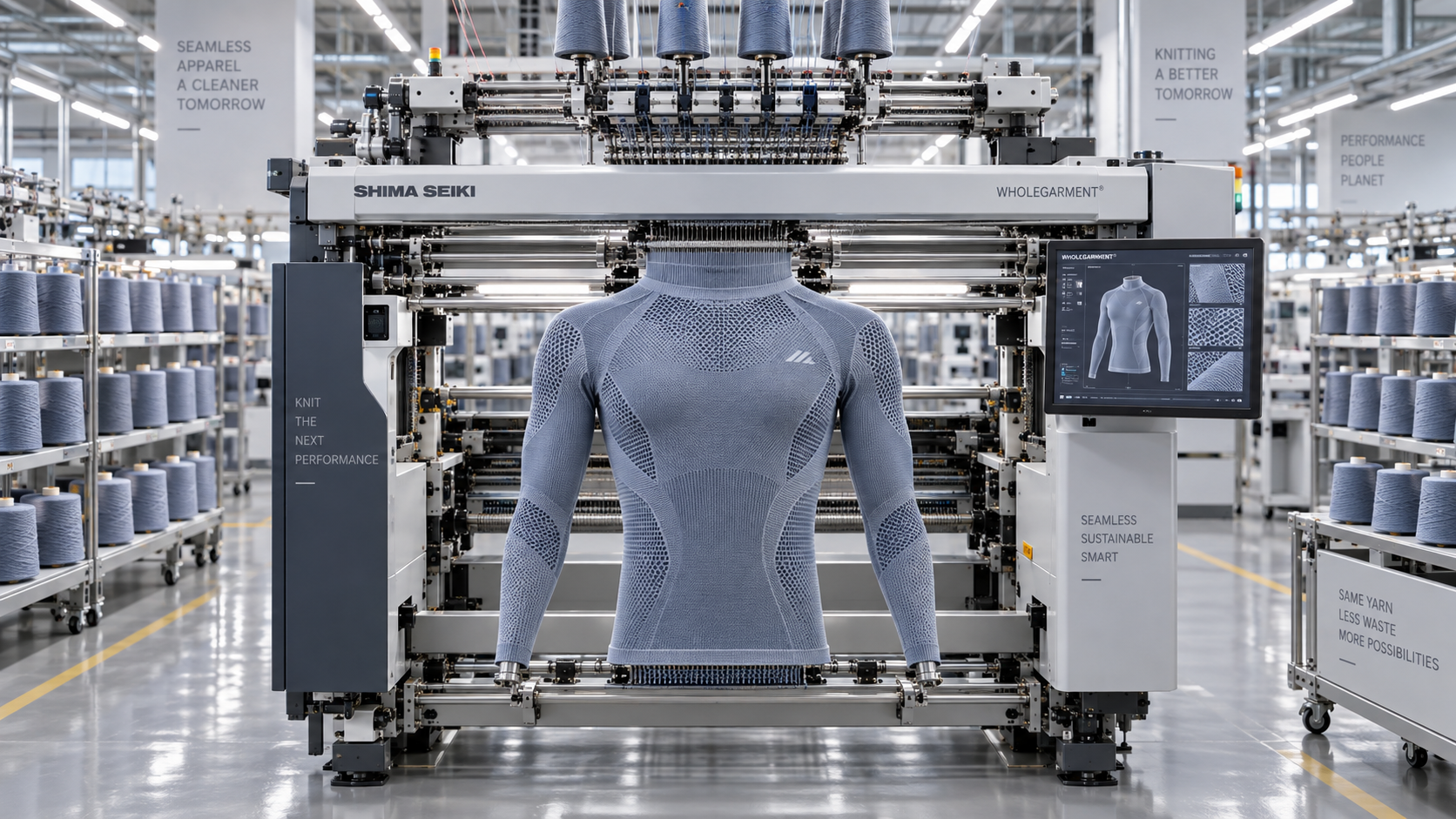 When does seamless machine knitting reduce waste in apparel production?