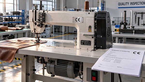 How to verify CE marking on a heavy-duty leather sewing machine