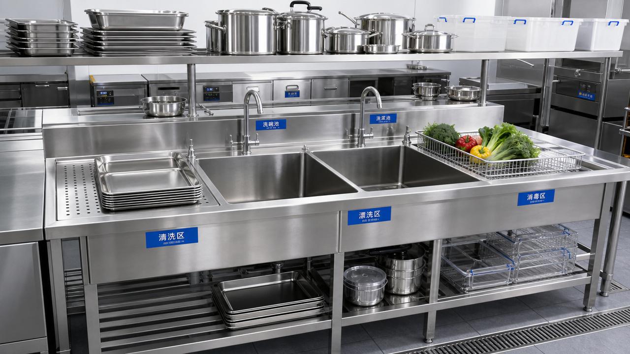 How to Choose Commercial Kitchen Sinks by Size, Bowl Depth, and Drainboard Layout