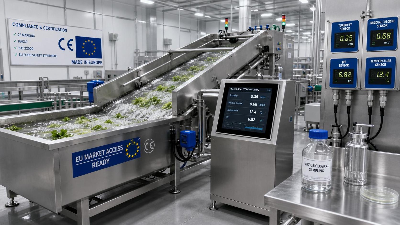 EU Rule Takes Effect on IoT Water Monitoring for Veggie Wash Lines