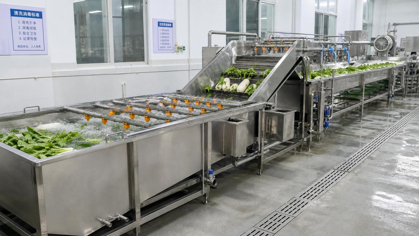 Commercial Food Washing Technology Explained: System Types, Hygiene Goals, and Line Integration
