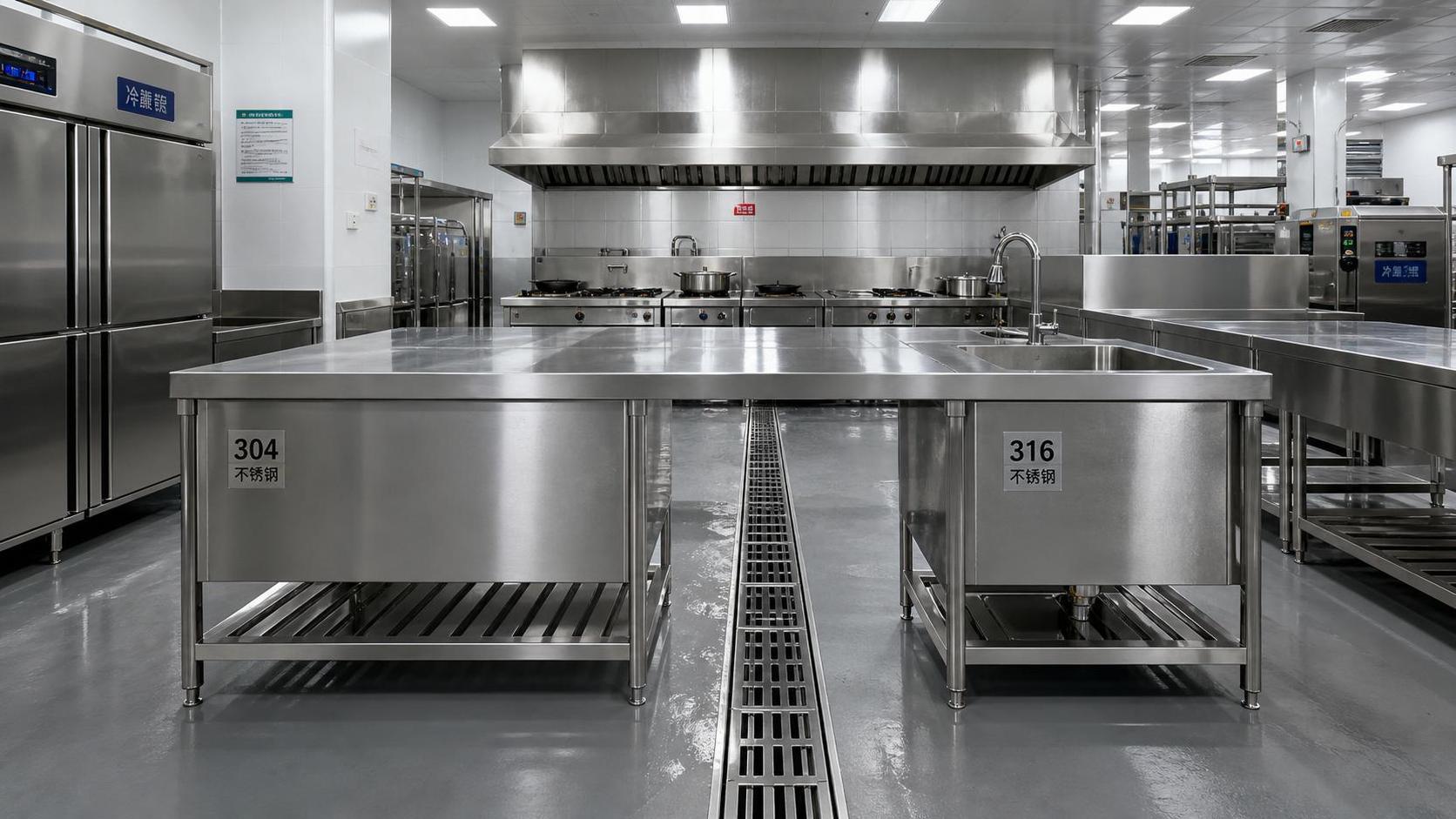 Stainless Steel Fabrication for Central Kitchens: 304 vs 316, Welds, Drainage, and Hygiene