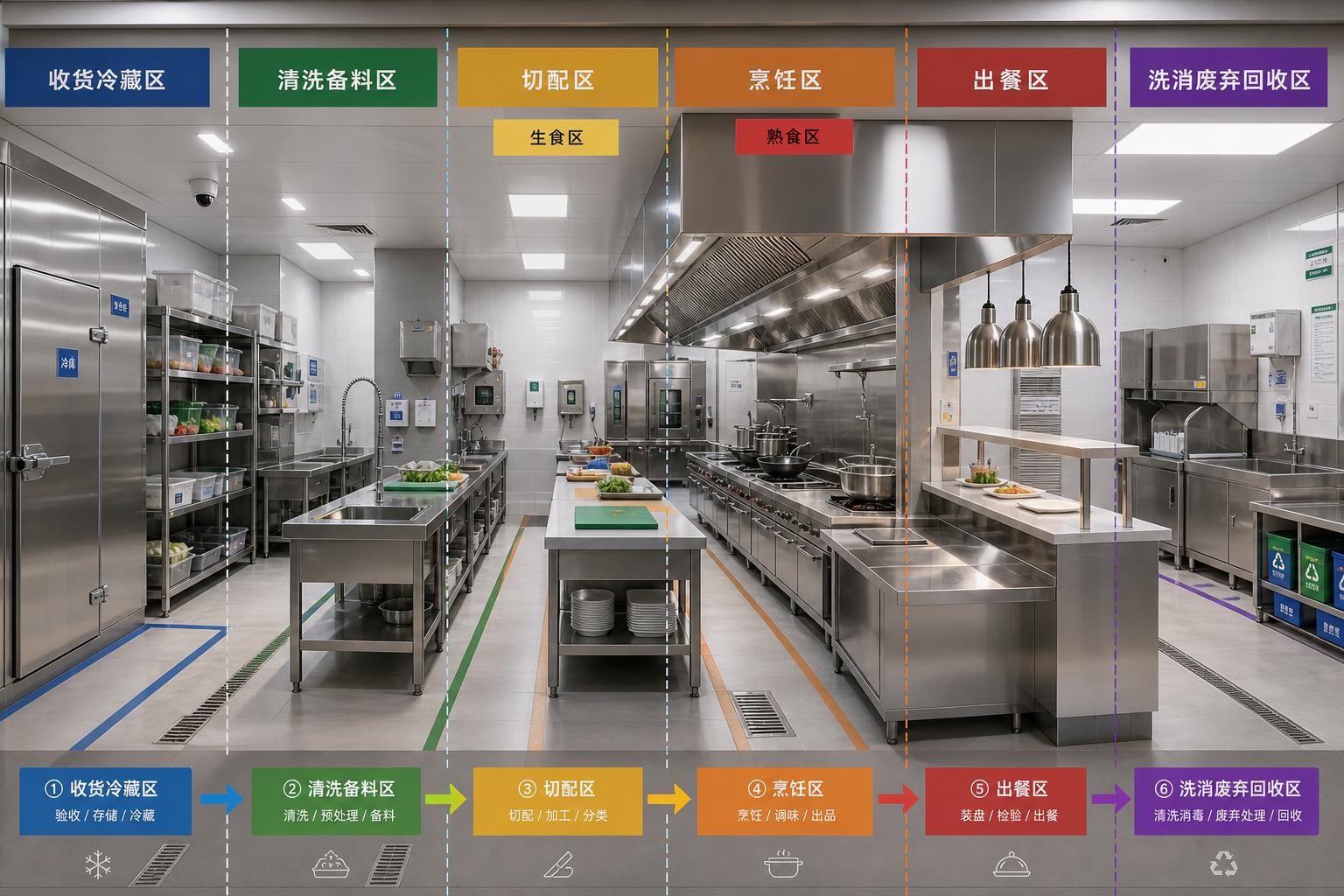 Commercial Kitchen Zoning Design Explained: Workflow, Hygiene Separation, and Code Risks