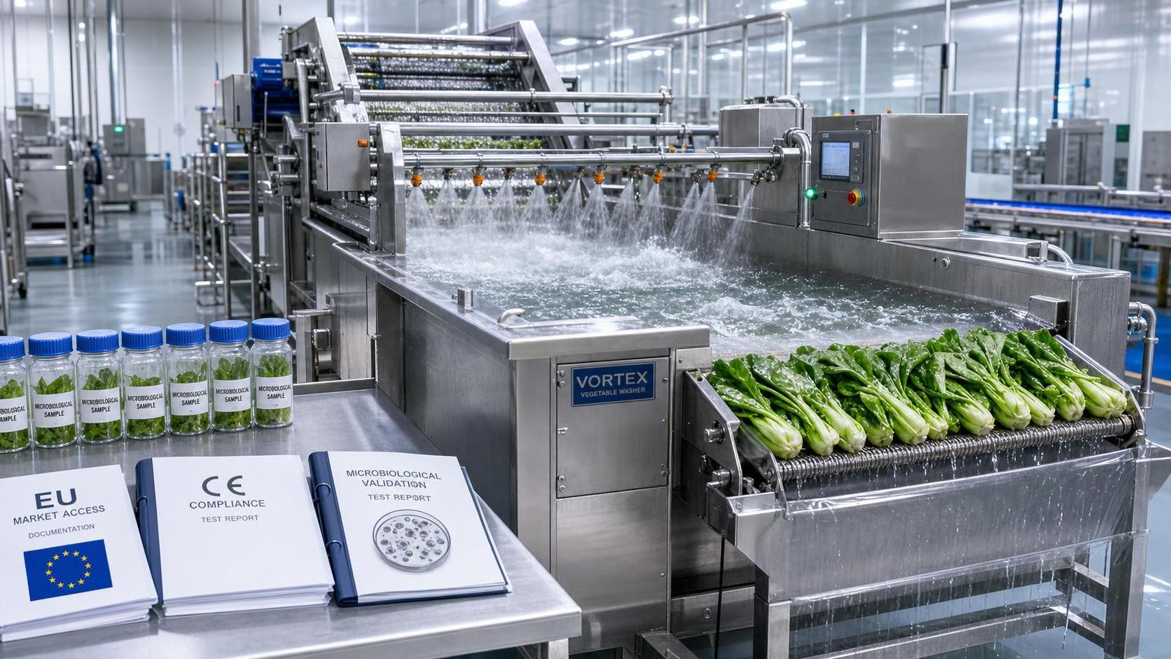EU CE Rule Takes Effect for Vortex Veggie Washing Lines