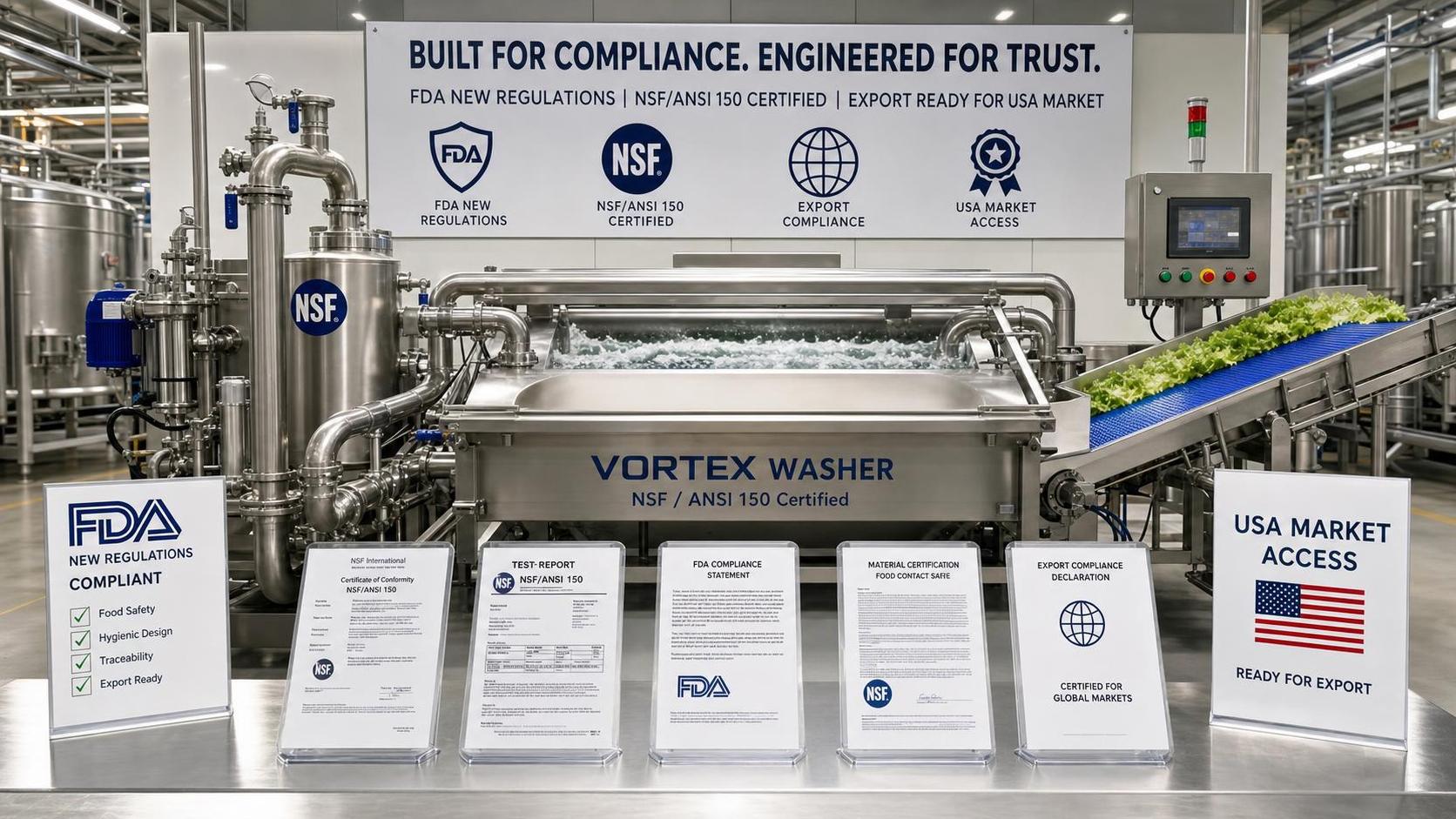 FDA Rule Takes Effect on Vortex Vegetable Washing Lines