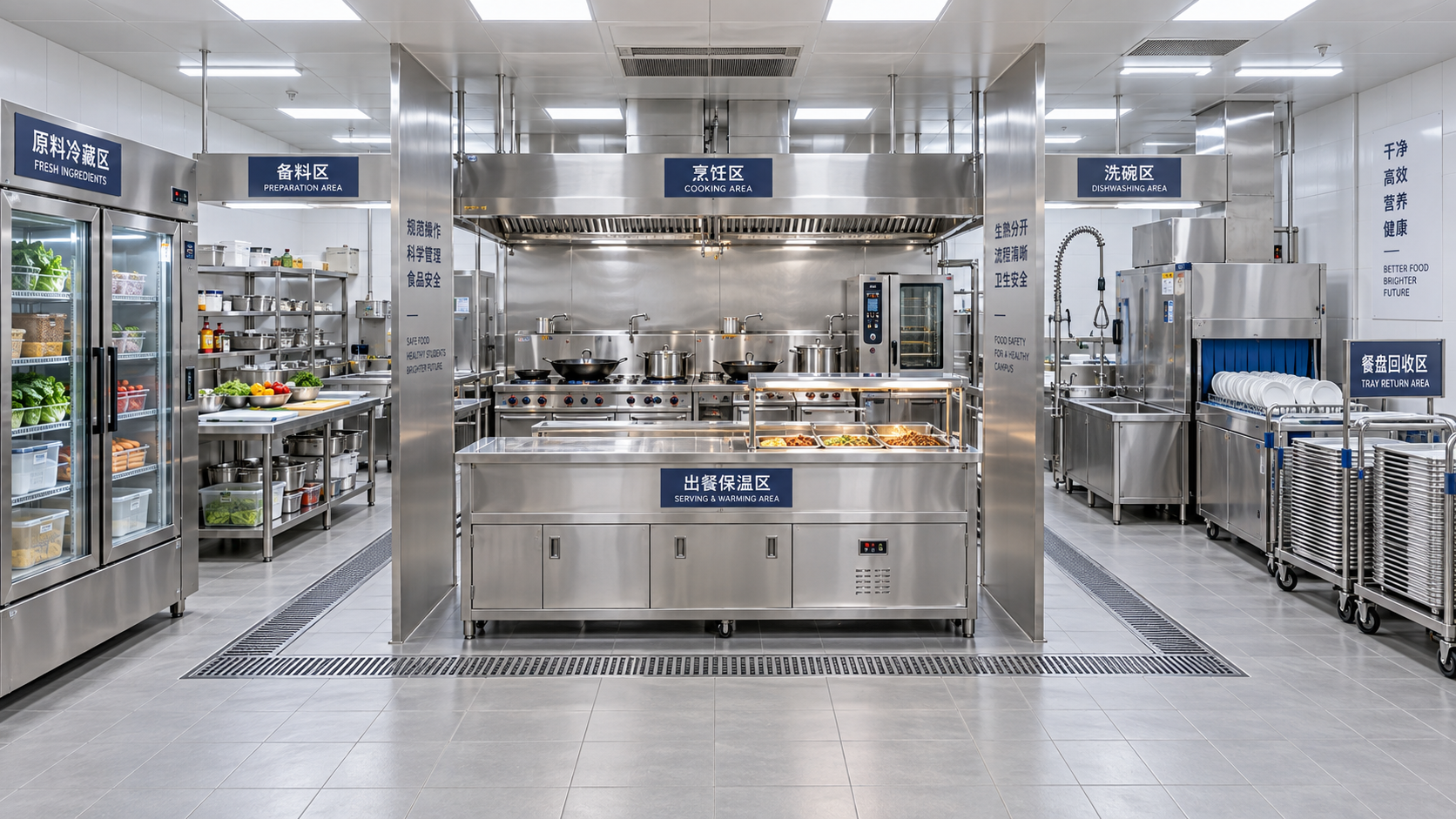 School Kitchen Zoning: How to Separate Raw, Cooked, and Wash-Up Areas Safely