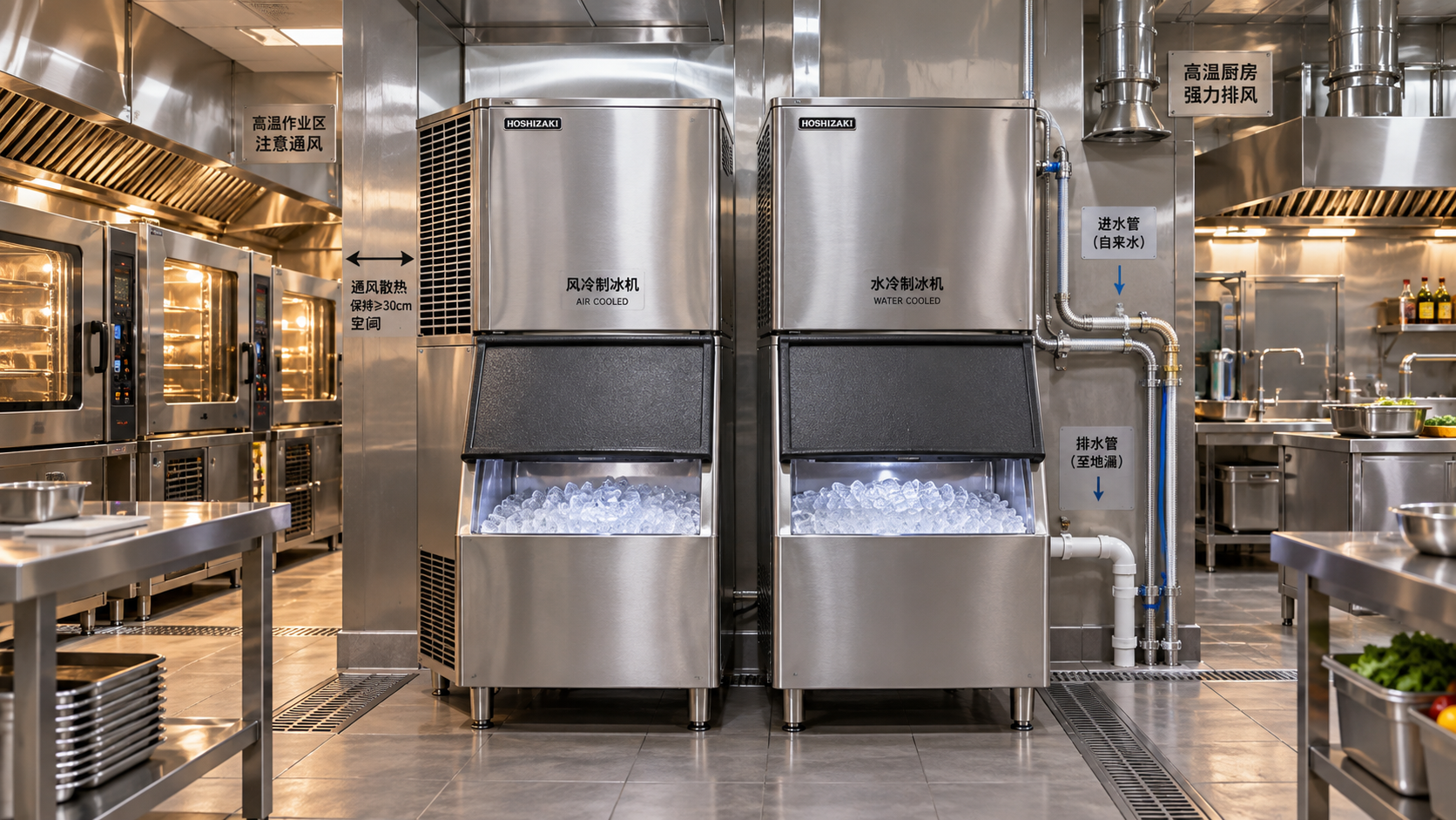 The Difference Between Air- and Water-Cooled Ice Machines in Hot Kitchens