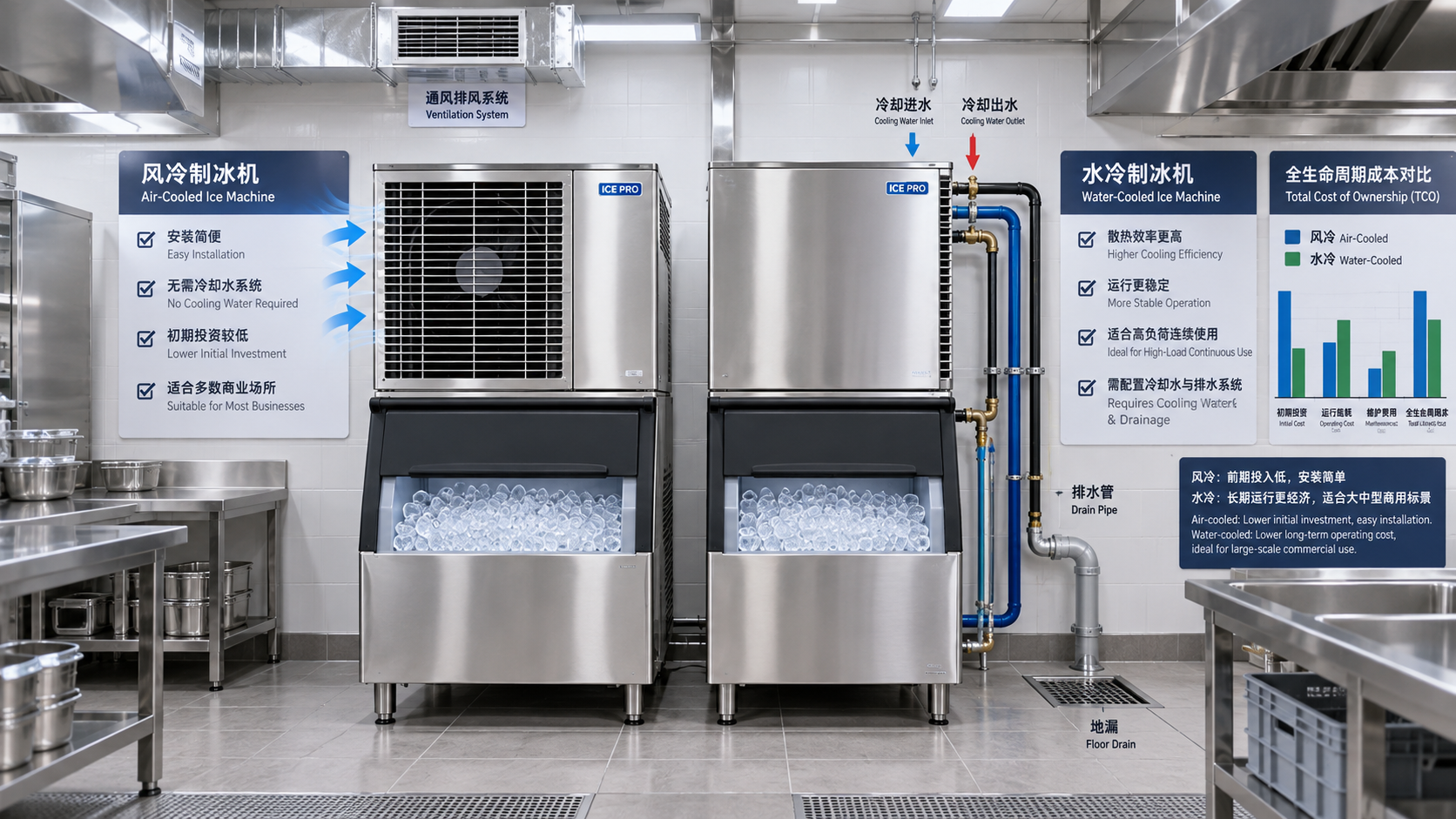 Air-Cooled Versus Water-Cooled Ice Machines: A Lifecycle Cost Review