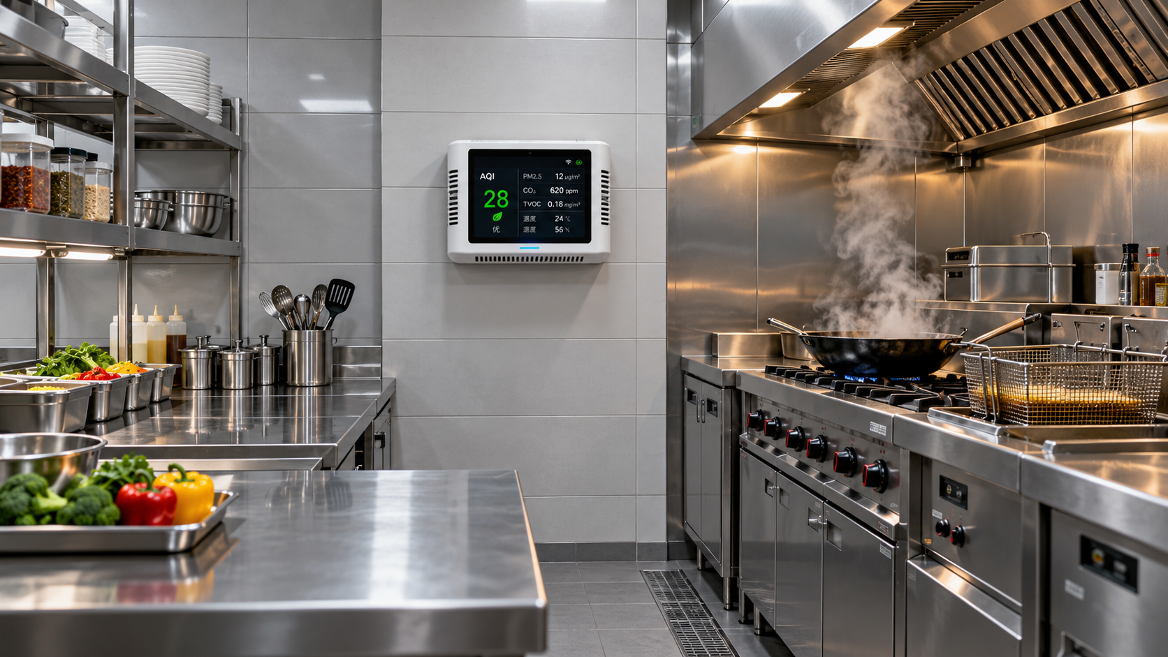 Choosing Commercial Kitchen Air Quality Sensors: PM2.5, CO, and NO2