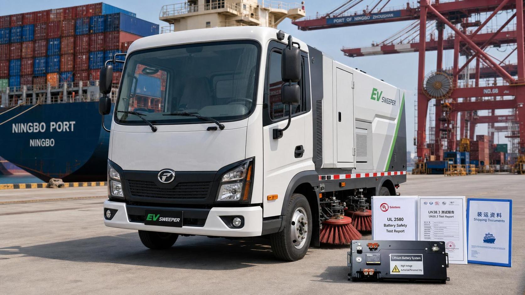 Ningbo Port Adds UL 2580 Battery Test Rule for EV Sweepers