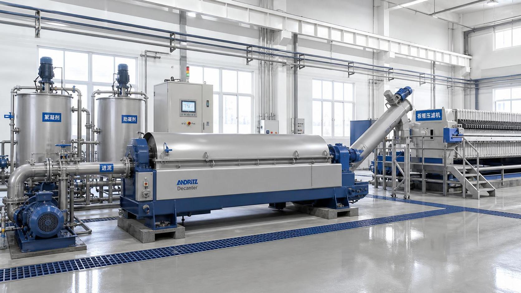 When does centrifugal sludge dewatering outperform a filter press?