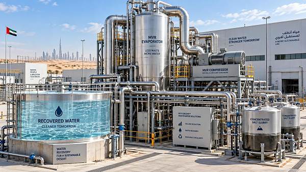 When does MVR evaporation in the UAE reduce brine disposal costs?