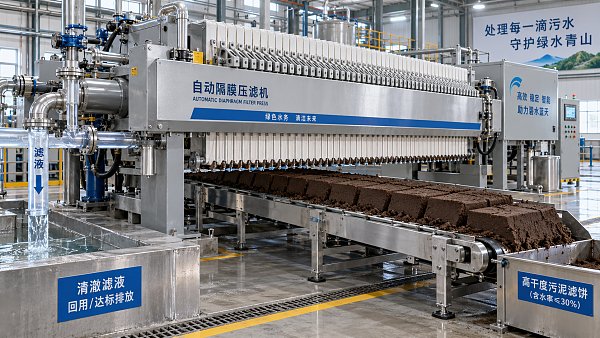 How filter press technology for sludge affects cake dryness