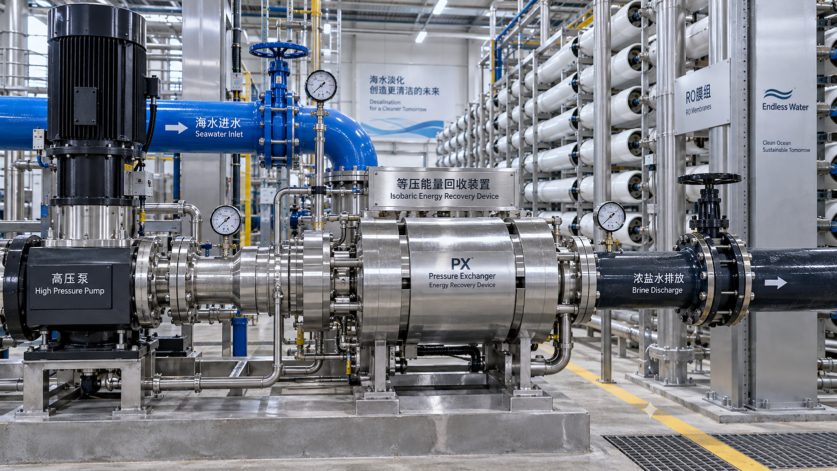How energy recovery devices reduce seawater desalination plant operating costs