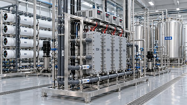 When does an industrial ultrapure water plant need EDI polishing?