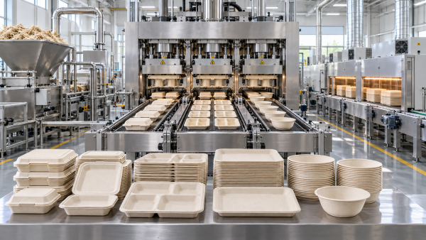 What output capacity should bagasse thermoforming packaging machines have?