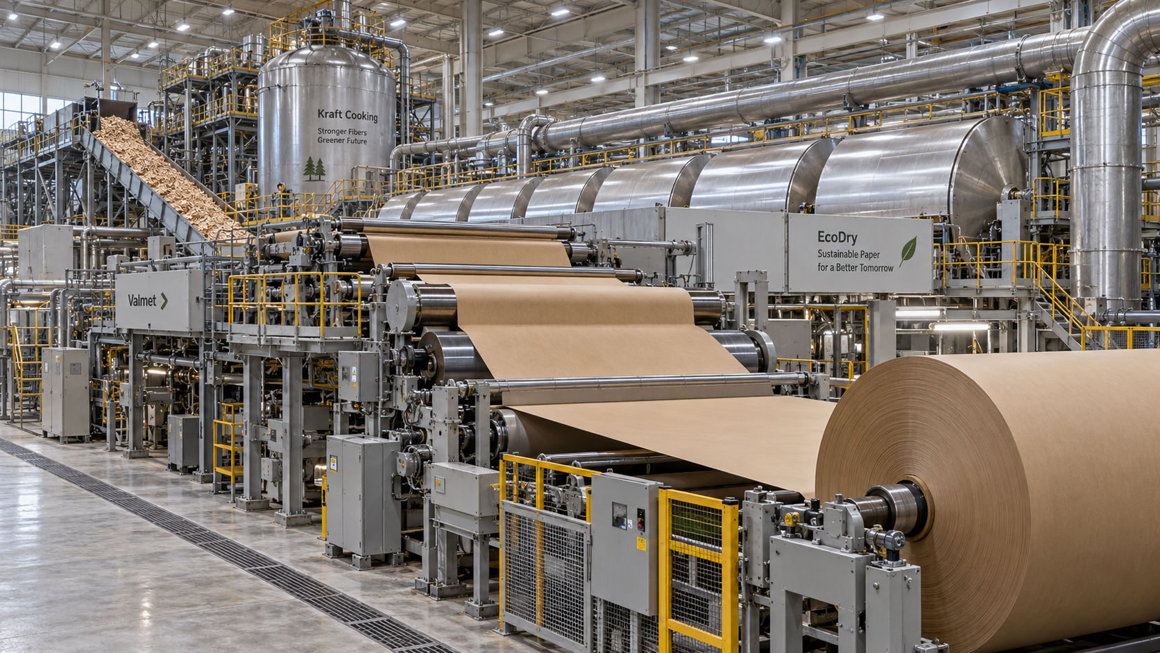How kraft paper manufacturing turns wood chips into finished rolls