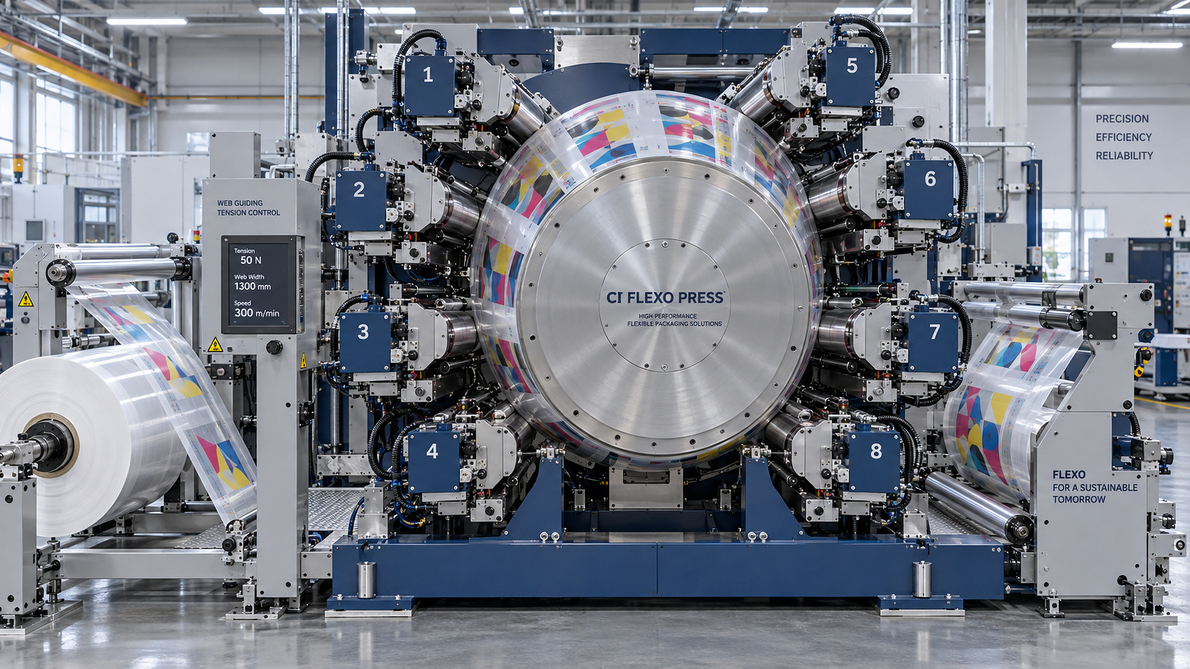 How CI flexographic printing presses keep thin films in register