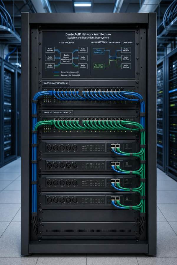 Dante AoIP Network Architecture: How to Design for Scalability and Redundancy