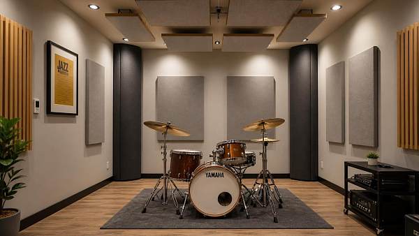 What actually works for percussion resonance control in small rooms