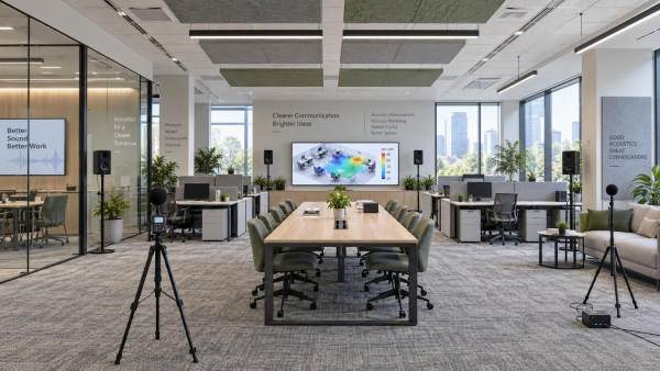 How architectural acoustic modeling predicts speech clarity in open offices