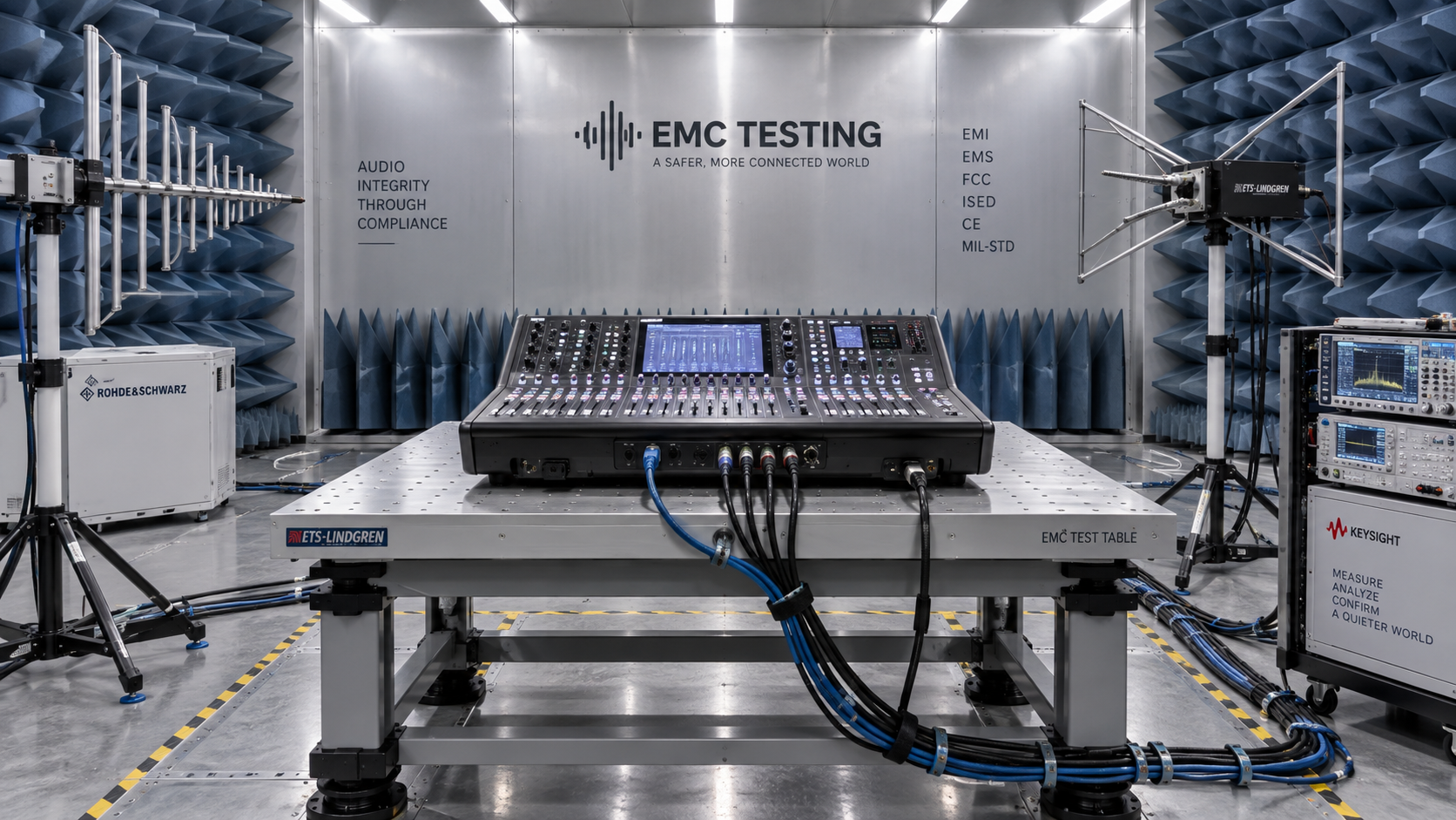 Which FCC requirements apply to audio EMC testing in the USA?