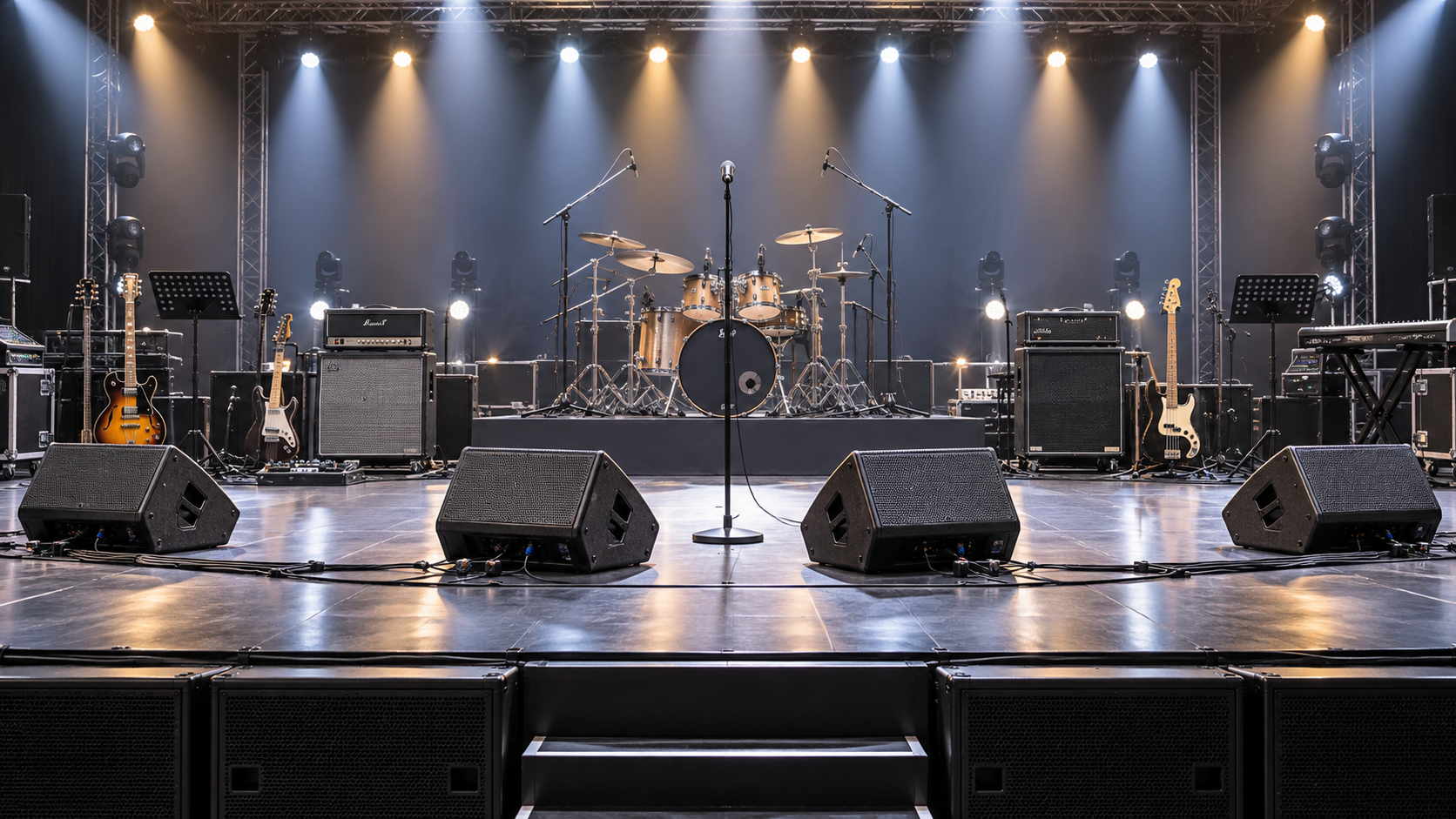 How powered stage monitor systems reduce feedback on crowded stages