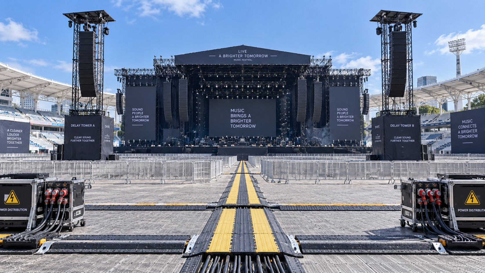 When do high SPL line array speakers need additional delay towers?