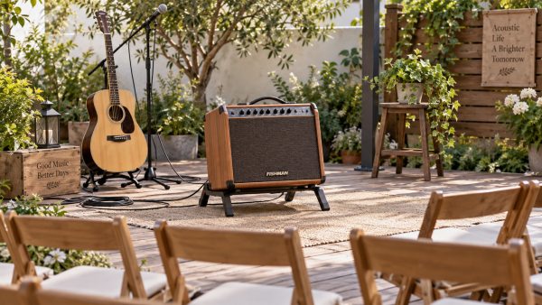 Which lightweight acoustic guitar amps suit small outdoor gigs?