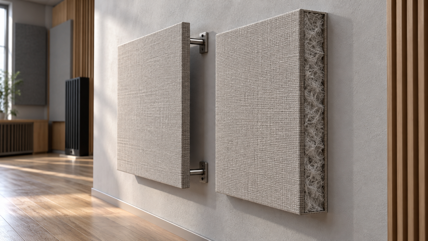 How does panel thickness affect the price of acoustic materials?
