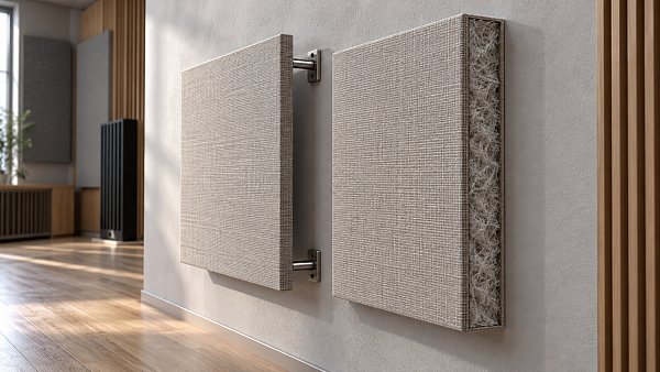 How does panel thickness affect the price of acoustic materials?