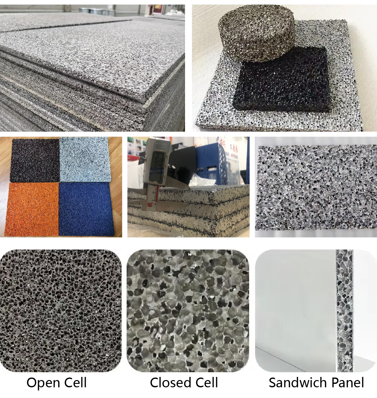 Closed Cell Aluminum Foam Aluminum Metal Foam Panel / Custom Size Available