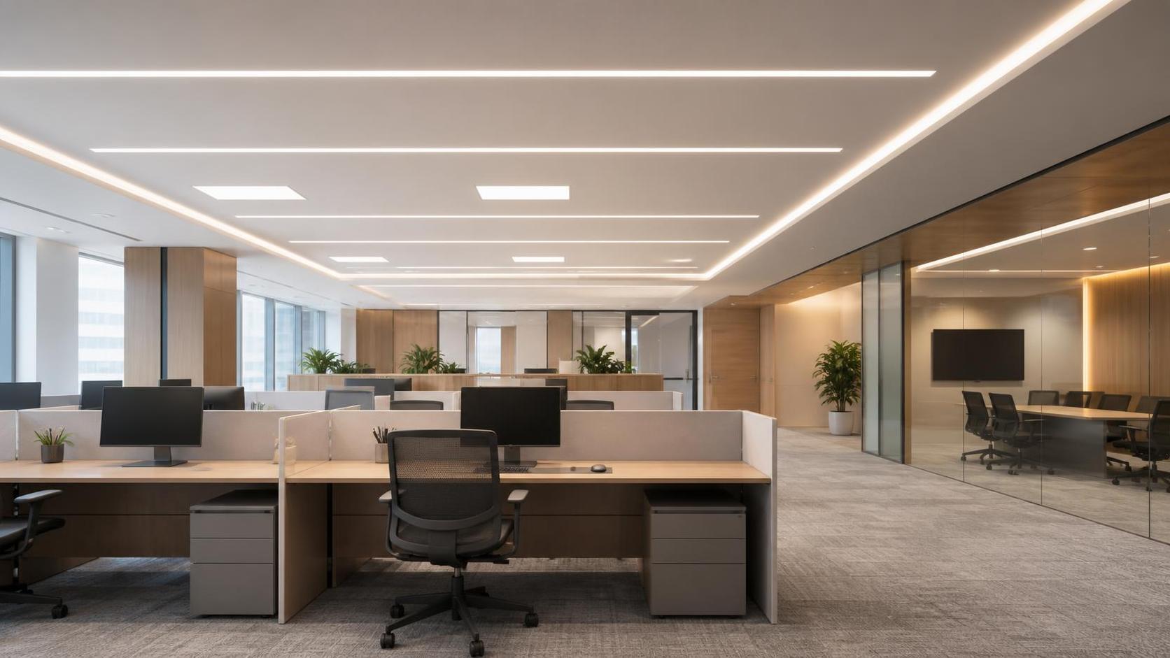When does low glare tunable white lighting improve comfort in offices?
