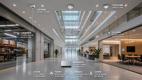 When does connected lighting lower total cost in commercial buildings