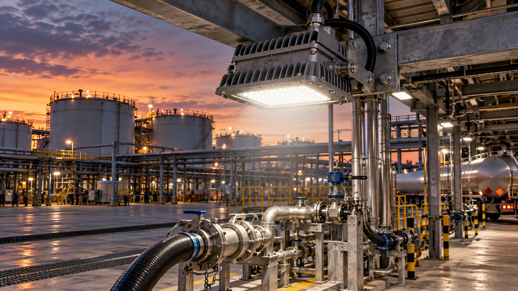 When does outdoor flood lighting need explosion-proof certification?
