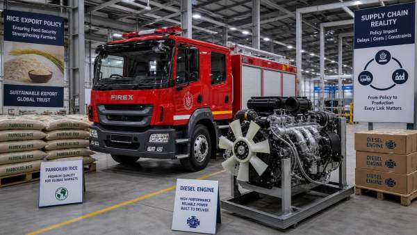 India Rice Export Tax Hits Fire Truck Engine Supply