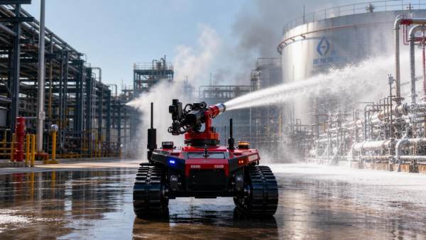 Tracked Robotic Fire Suppression for High-Risk Industrial Sites