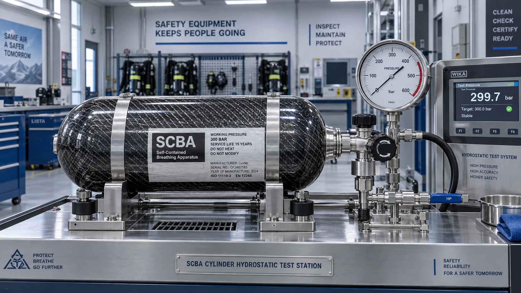 How long can a carbon fiber SCBA cylinder remain in service?