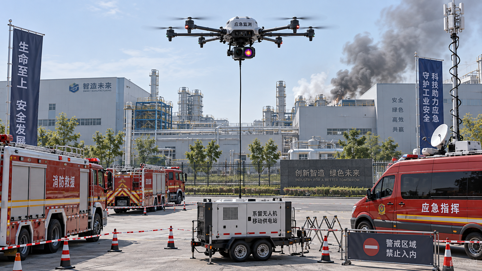 How Tethered UAVs Improve Situational Awareness in Fire Emergencies