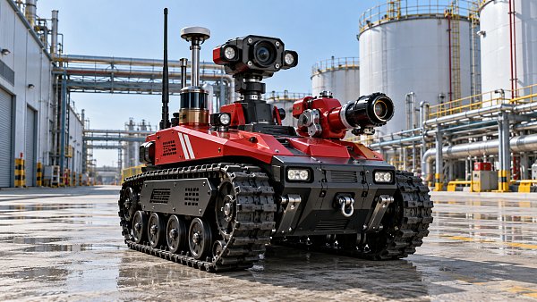 Beijing Development Area Special Equipment Drill Features Firefighting Reconnaissance Robot