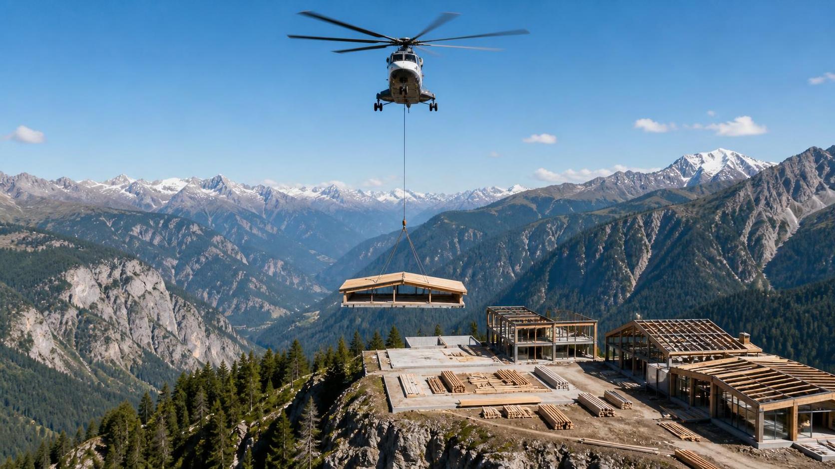 Planning Aerial Construction Logistics for Remote Mountain Resort Projects